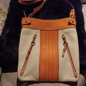 💗Tory Burch Moto Swingpack Canvas Crossbody Bag